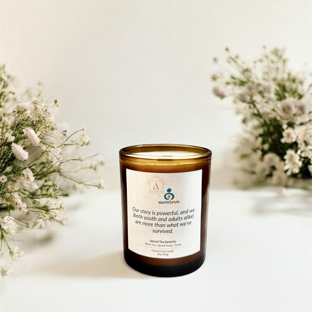 youthSpark Signature Candle: Our story is powerful, and we (both youth and adults alike) are more than what we've survived.