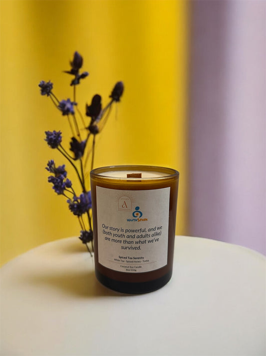 youthSpark Signature Candle: Our story is powerful, and we (both youth and adults alike) are more than what we've survived.